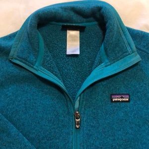 Patagonia fleece sweater; teal; XS